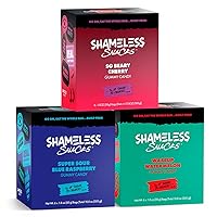 Shameless Snacks - Low Carb Keto Gummies Gluten Free Candy Bundle - Blue Raspberry, Watermelon, Beary Cherry