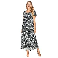 Eloges Women’s Summer Tea-Length Maxi Dresses| S-3X | Floral Tropical Polka Dot