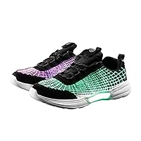 Shinmax LED Shoes Luminous Fiber Optic Light Up Shoes for Women Men Boys Girls USB Charging Flashing Trainers for Party Gift Christmas, New Year, Party Gift Pure Black