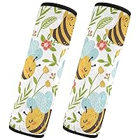 Honey Bee Seatbelt Covers Car Seat Belt Cover Soft Universal Seat Belt Covers for Adults Kids Car Seat Shoulder Strap Harness Pads for Women Car Men Backpack, 2 Pack