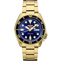 SEIKO SRPK20,Men Sport,GMT,Mechanical,Automatic,Stainless,Gold Tone,Blue Dial,100m WR