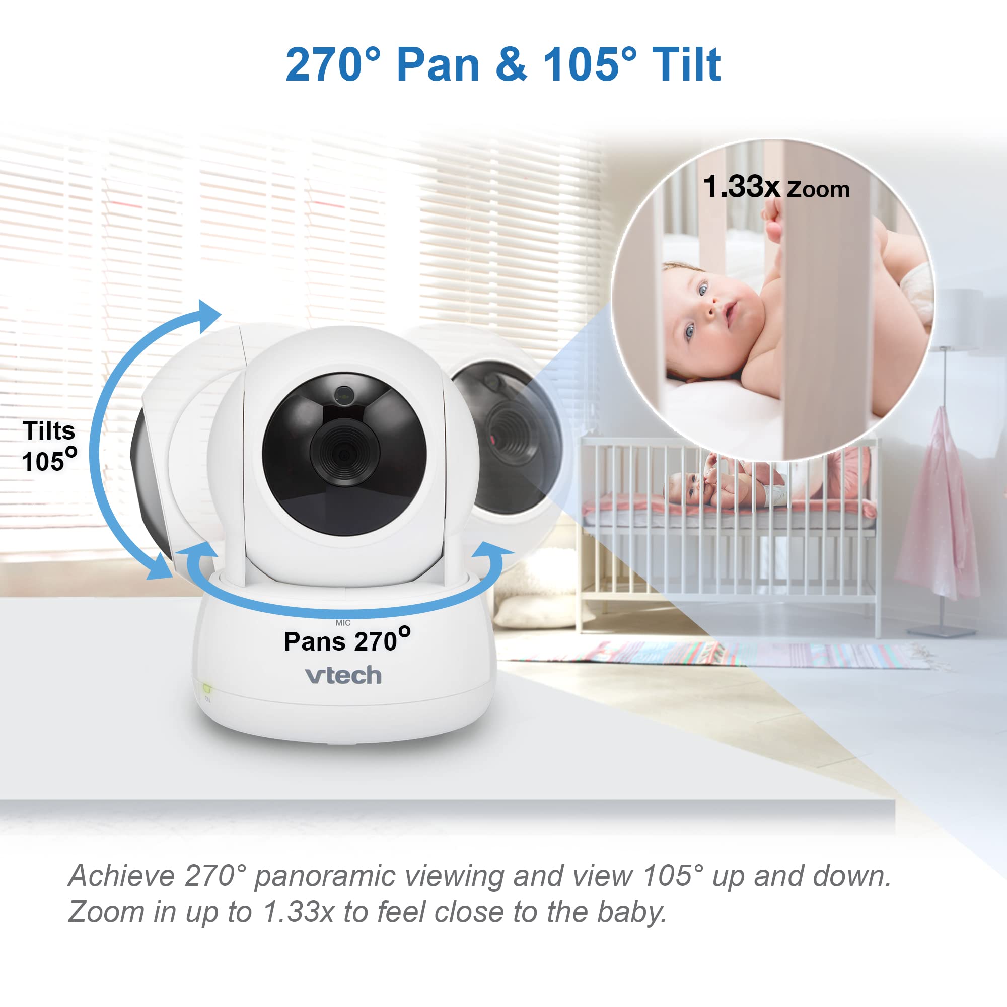 VTech VM924 Remote Pan-Tilt-Zoom Video Baby Monitor, 5