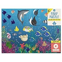Talking Tables 100-Piece Fish Puzzle for Kids with Matching Poster & Ocean Fact File | Educational Games for Children, Toddler Toys, Birthday Present