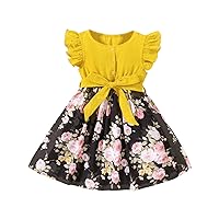 Toddler Girl Plaid Dress Toddlers and Baby Girls' Sleeveless Dress Set Floral Dress Summer Sundress for Girl 24 Month Dress