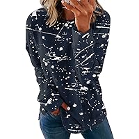 EFOFEI Women Funny Graffiti Printed Pullover Long sleeve Trendy Sweatshirts Soft Crewneck Loose Tops