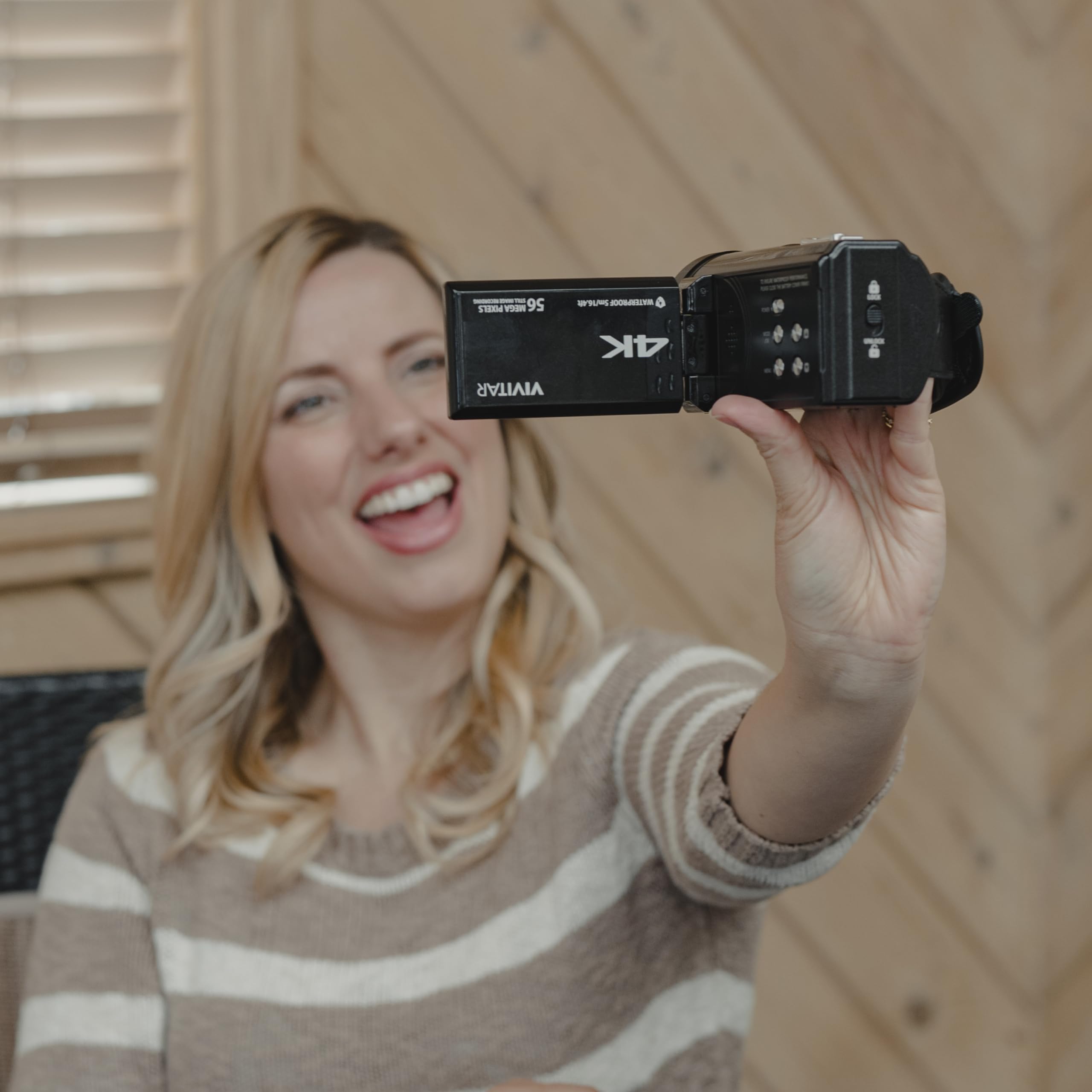 Vivitar - 4K Camcorder Ultra HD Lens, 4K Camera for Video Recording with 56MP, 13MP Sensor, 3