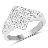 0.25 Carat Genuine White Diamond .925 Sterling Silver Ring