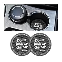2 Pack Bling Car Coasters for Cup Holder, Crystal Rhinestone 2.75 in Cup Holder Coaster, Silicone Anti-Slip Insert Cup Mats for Women, Interior Accessories Universal for Most Cars (Deep Gray)