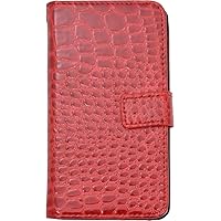 PLATA for AQUOS Zeta SH-01H / AQUOS Xx2 502SH Crocodile Design Wallet case Leather Stand case Pouch (Red)