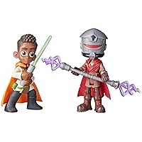 Star Wars: Young Jedi Adventures Pop-UpLightsaber Duel, Kai Brightstar & Taborr Action Figures, 4-Inch Scale Toys, Preschool Toys for 3 Year Old Boys & Girls