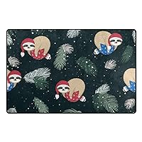 ColourLife Lightweight Soft Area Rugs Floor Mat Doormat Decoration for Rooms Entrance 31 x 20 inches Christmas Baby Sloths Sleeping