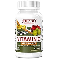 DEVA Vegan Vitamins - Vegan Food Based Premium Vitamin C - Multisource - Non-GMO - 90 Tablets