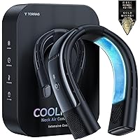 TORRAS COOLiFY 2S [Extended Battery Version] Neck Air Conditioner, Portable Neck Fan Rechargeable, Personal Neck Cooler App Control Neck Fans that blow cold air for travel, Starry Black