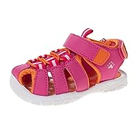 Rugged Bear Kids Girls Closed-Toe Outdoor Sport Water Sandals - beach pool slide adjustable strap shoes athletic summer (Toddler)