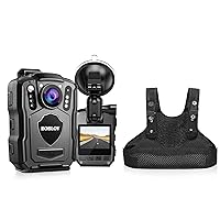 BOBLOV Bundle Deal, M5 2K 64GB Police Body Camera, Outdoor GPS Enabled &1440P Body Mounted Cam, Body Cam Built-in 4200MAH Battery, IP67 Waterproof and Chest Vest…