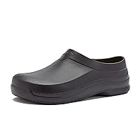 Avia Flame Men's Clogs, Slip Resistant Shoes for Men Food Service, Non Slip Restaurant and Chef Shoes Men Slip Resistant for Kitchen Work or Nursing, Black, Oil and Water Resistant
