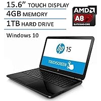 2016 HP 15.6-Inch Touchscreen Laptop, AMD Quad-Core A8-7410 Processor, 4GB RAM, 1TB HDD, DVD+/-RW, AMD Radeon R5, HDMI, Wifi, Webcam, Windows10