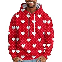 Valentine's Day Graphic Hoodies For Men Long Sleeve Lightweight Hoodie Sweatshirts Fashion Lover Print Sweatshirt