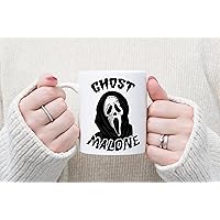 Ghost Malone Stay Away Alway Tired Mug, Spooky Season, Postyy Fans Funny Halloween Party Mug, Trick Or Treat, Suprise Skull 11oz 15oz Ceramic Coffee Mug