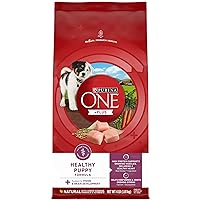 Purina ONE Plus Healthy Puppy Formula High Protein Natural Dry Puppy Food with added vitamins, minerals and nutrients - (Pack of 4) 4 lb. Bags