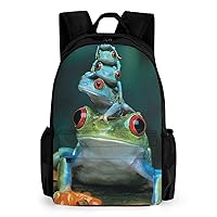 Red-Eyed Tree Frog Laptop Backpacks 16 Inch Travel Shoulder Bag Multipurpose Casual Hiking Daypack