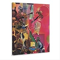 CNNLOAO Collage Artist Romare Bearden Abstract Fun Art Poster (12) Canvas Poster Bedroom Decor Office Room Decor Gift Frame-style 12x16inch(30x40cm)