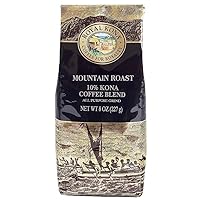 Royal Kona 10% Kona Coffee Blend, Mountain Roast, Ground, 8 Ounce Bag