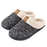 ULTRAIDEAS Women's Indoor Bedroom Slipper with Memory Foam, Gift for Women, Wool-Like House Shoe with Anti-Skid Rubber Sole for Ladies