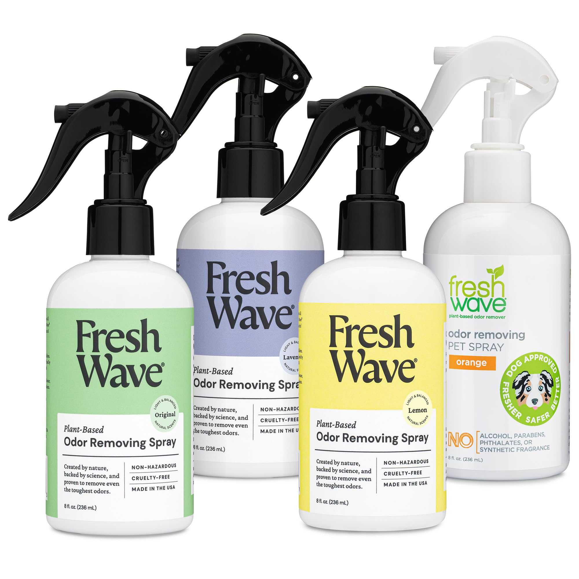 Fresh Wave Odor Removing Sprays Bundle: (4) 8 fl. oz. Sprays - Lavender, Lemon, Original, Orange