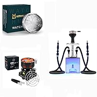 Kitosun Upgraded Hookah Set with Stainless Steel HMD- Durable Faster Coal Burner Coconut Charcoal Starter