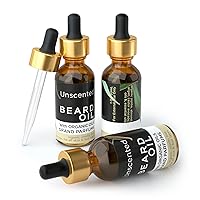 Grand Parfums MEN'S Beard Oil 100% Organic Pure Natural Conditioning Oil UNSCENTED, Infused with Argan, Almond, Jojoba & Castor Oils – Softer, Stronger & Groomed