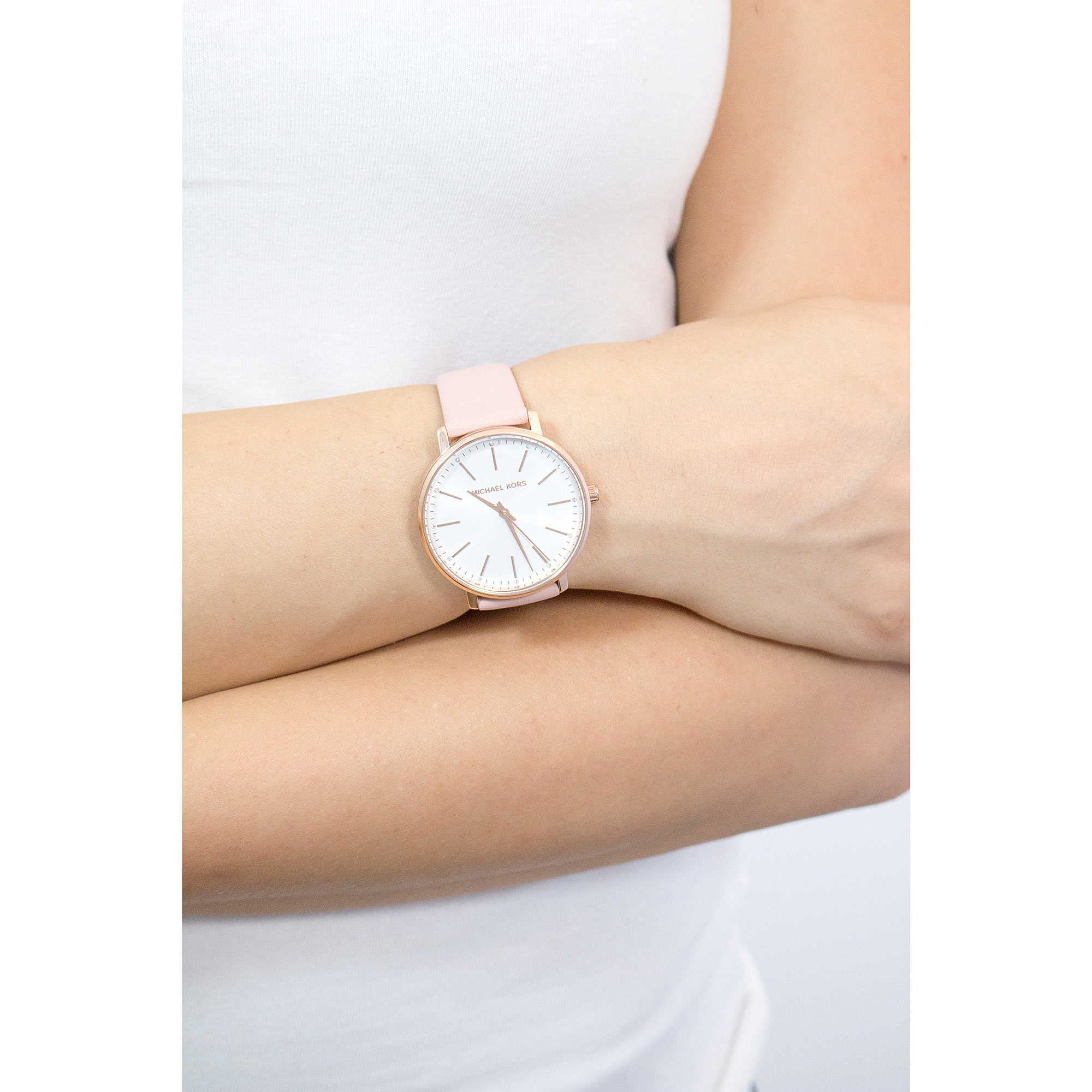 Michael Kors Damen Analog Quarz Uhr mit Leder Armband