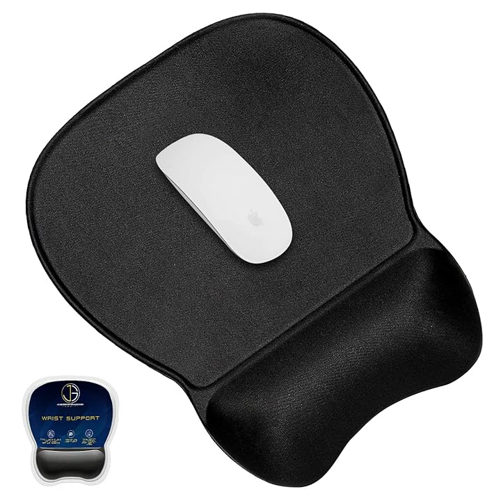 Non-Slip Base & Stitched Edges. Rest Mouse Pad with Wrist Support Eliminates All Pains Ergonomic Black Carpal Tunnel or Any Other Wrist Discomfort 
