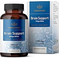 Brain Supplement - Nootropic Supplement to Support Cognitive Function, Memory, Mental Focus, Energy - Natural, Non-GMO, Vegan Formula - Ginkgo Biloba, Ginseng, Bacopa - 1400mg, 100 Capsules
