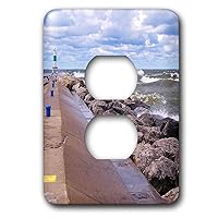 3dRose LLC lsp_23720_6 Lake Michigan Waves Great Lakes Digital Photography From Holland Michigan 2 Plug Outlet Cover