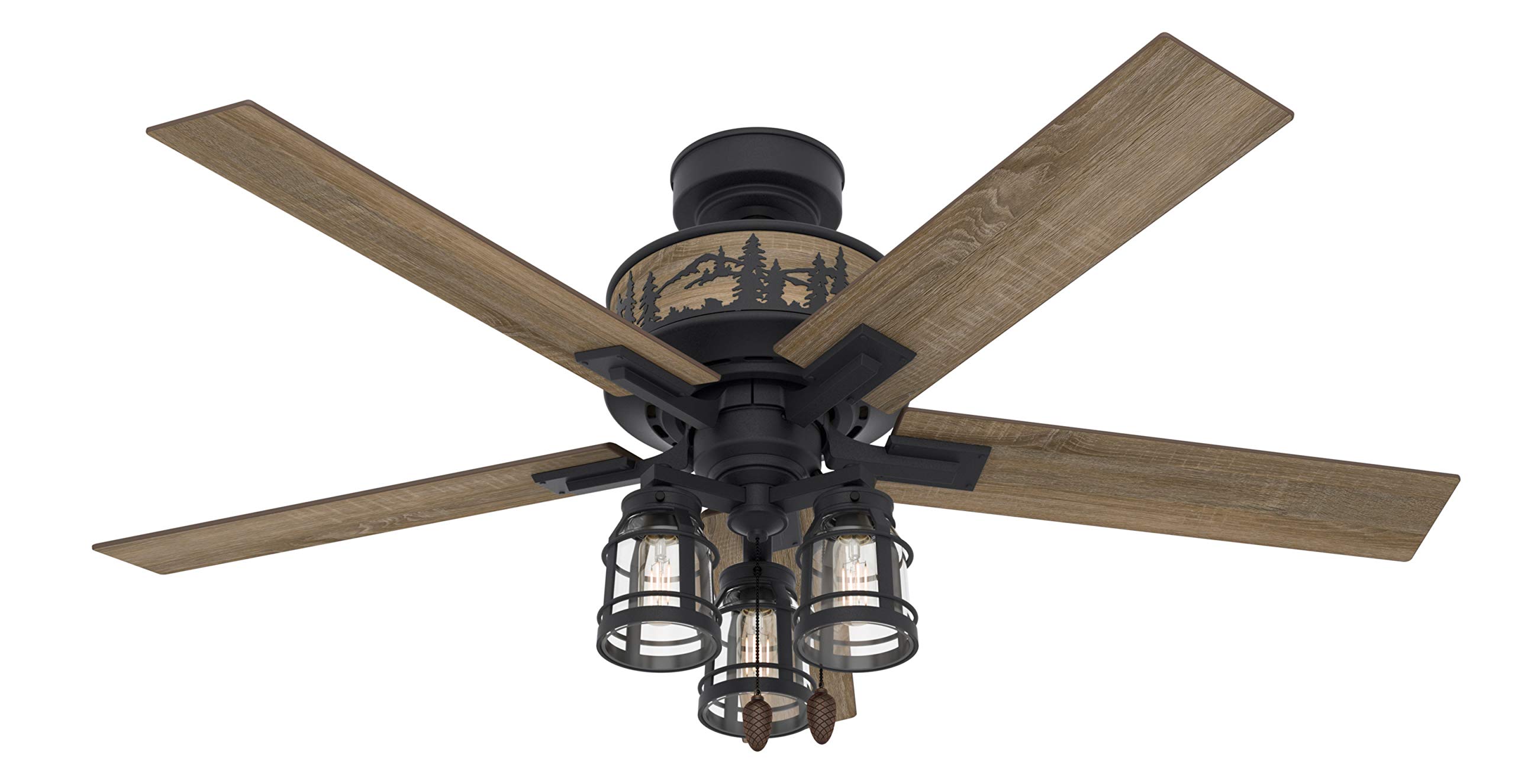 Hunter Mt. Vista Indoor Ceiling Fan with LED Lights and Pull Chain Control, 52