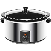 Brentwood Slow Cooker, 8 Quart, Stainless Steel