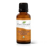 Plant Therapy USDA Certified Organic Cinnamon Cassia Essential Oil 30 mL (1 oz) 100% Pure, Undiluted, Therapeutic Grade