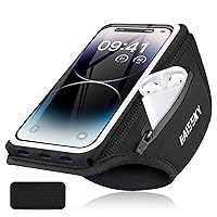 Phone Armband for Running 3D Design Cell Phone Armband with Zipper Pocket for Earbuds Car Keys, Water Resistant Sport Arm Band for iPhone 15 14 13 12 11 Pro Galaxy Fit Up to 6.9'' with Phone Case
