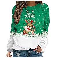 Christmas Shirts for Women 2022 Snowflake/Reindeer/Christmas Tree Plaid O Neck Blouse Travel Women's Shirts
