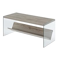 Convenience Concepts Soho Coffee Table, Sandstone / Glass