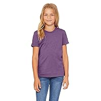 Bella + Canvas Youth Jersey T-Shirt S HTHR TEAM PURPLE