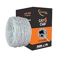 Cat6 Plenum (CMP) 1000ft Cable | 550 MHz, 23AWG 4 Pair, UTP | Fluke DTX-1800 Analyzer Test Approved | Precision Engineering for Unparalleled Reliability (White)