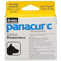 C Canine Dewormer (Fenbendazole), 1 Gram, Yellow, 3 Count (Pack of 1)