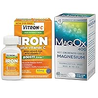 Vitron-C High Potency Iron Supplement, 60ct and Mag-Ox 400 Magnesium Mineral Supplement 60ct