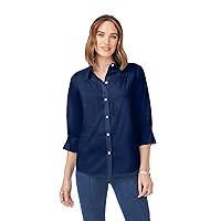 Foxcroft Women's Paulie 3/4 Sleeve Stretch Solid Blouse