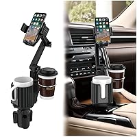 Car Cup Holder Phone Mount,Universal Auto Cell Phone Stand with Drink Expand Cup Holder,360° Rotation Compatible with All Mobile Phones and All Car