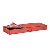 Honey-Can-Do SFT-01598 Wrapping Paper and Bow Storage Organizer, Holiday Red,Large
