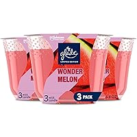 Glade Candle Wonder Melon, Fragrance Candle Infused with Essential Oils, Air Freshener Candle, 3-Wick Candle, 6.8 Oz, 3 Count