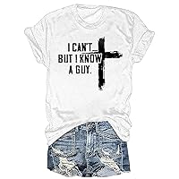 Womens Tops Casual Spring Summer Tshirts 2024 Faith Cross Printed Short Sleeve Crew Neck Basic Tee Outfits